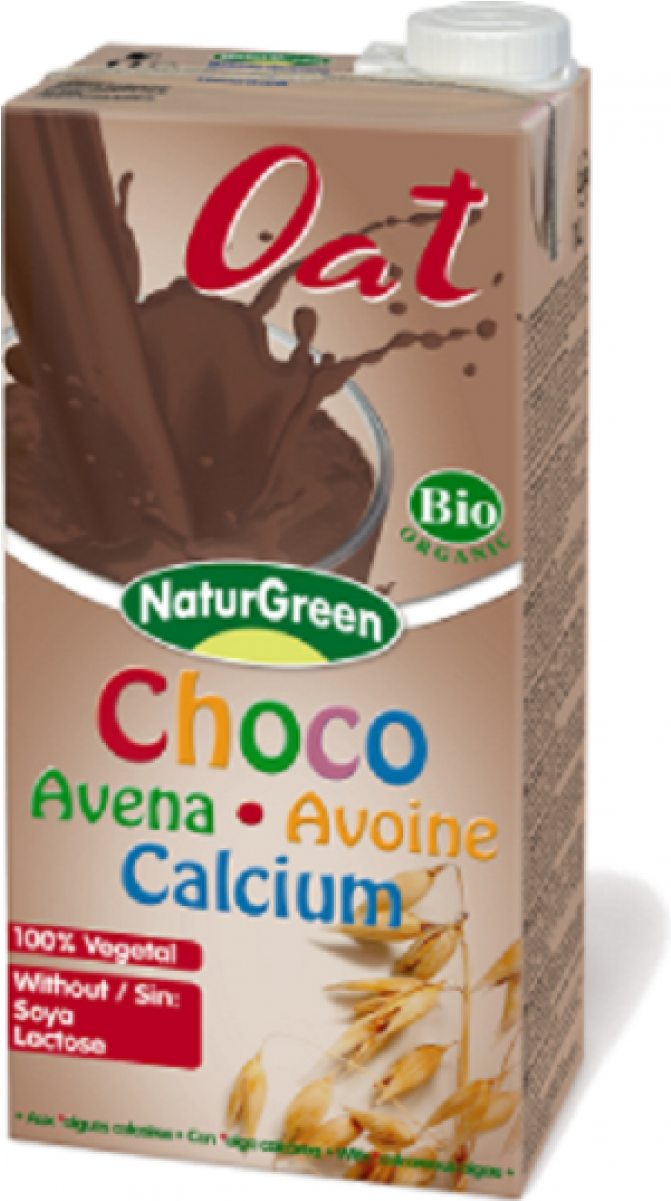 Bebida De Avena Con Chocolate Calcio Naturgreen Bebidas - Naturgreen Oat Drink 200ml Chocolate (1200x1200), Png Download
