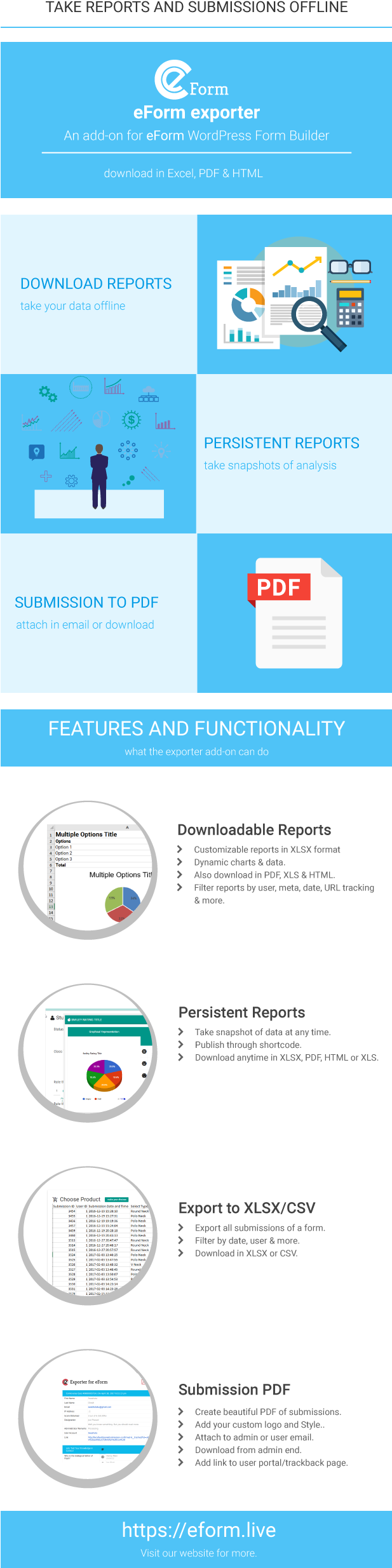 Eform Wordpress Form Builder Features - Web Page (616x2490), Png Download