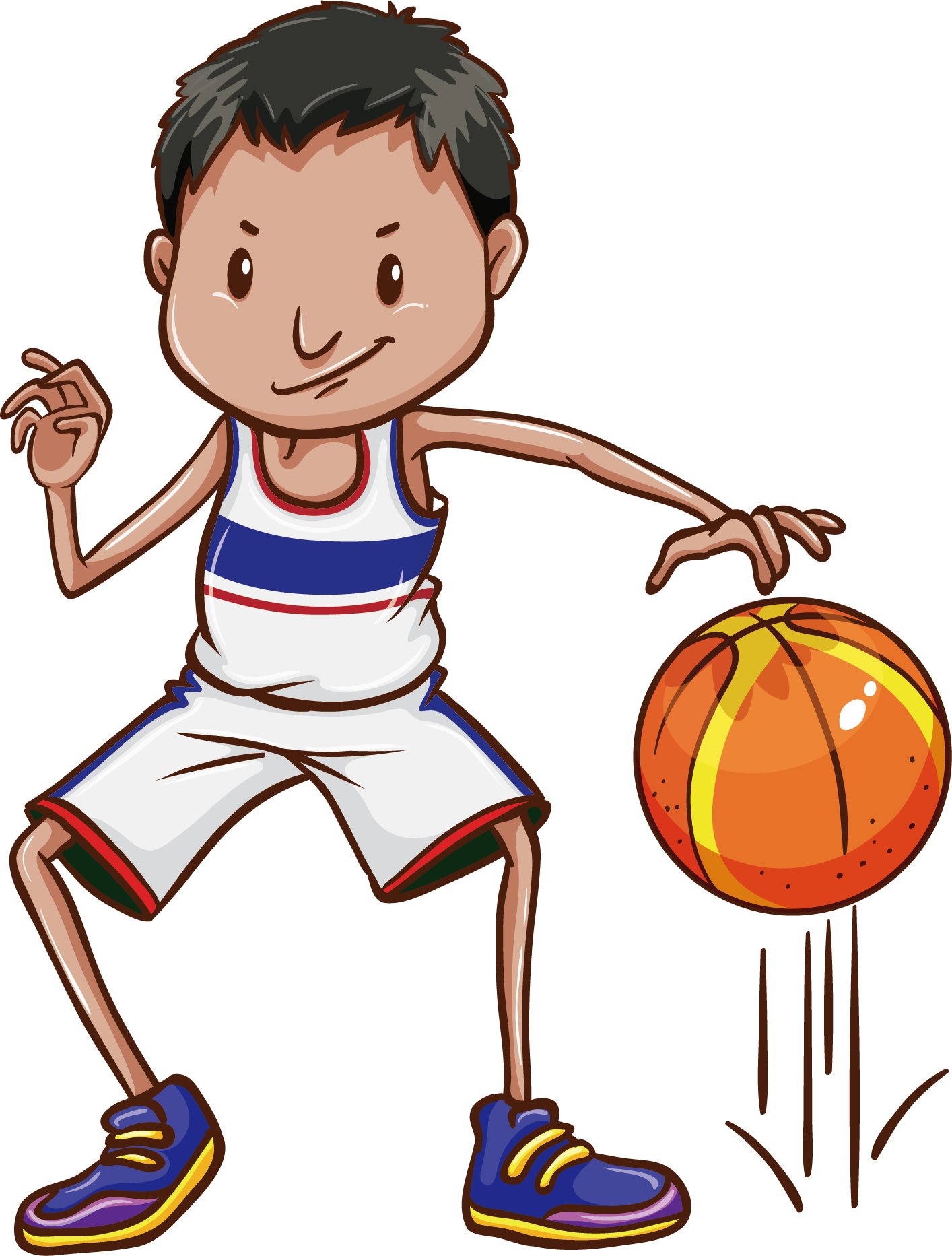 Banner Free Bouncing Basketball Clipart - Bounce The Ball Clipart (1414x1865), Png Download