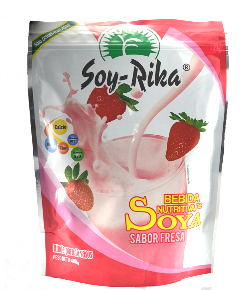 Soy Rika Fresa 400g - Leche De Soya Sabor Fresa (1000x1000), Png Download
