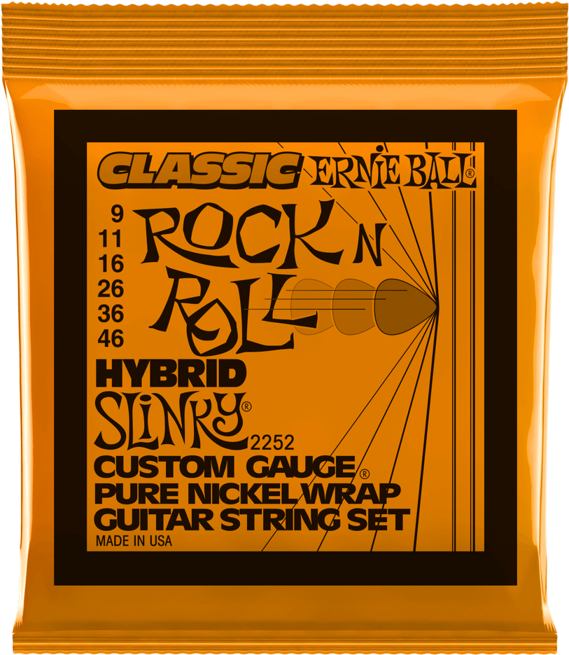 Ernie Ball Hybrid Slinky Classic Rock N Roll Pure Nickel - Ernie Ball 2252 Classic Hybrid Slinky Pure Nickel Electric (1000x1000), Png Download