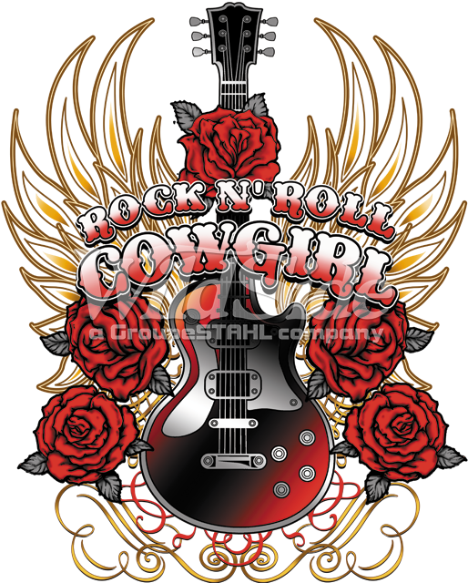 Rock N Roll Cowgirl - Illustration (675x675), Png Download