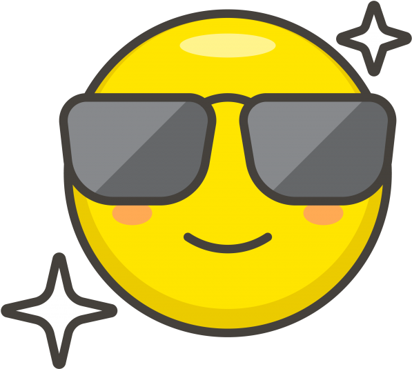 Smiling Face With Sunglasses Emoji - Óculos Escuros Mulher Emoj (866x650), Png Download