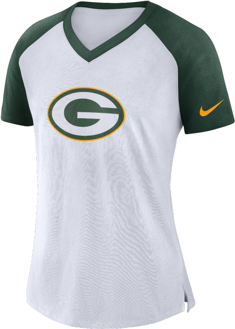 Green Bay Packers Ladies Raglan V-neck Tee - Green Bay Packers (700x700), Png Download