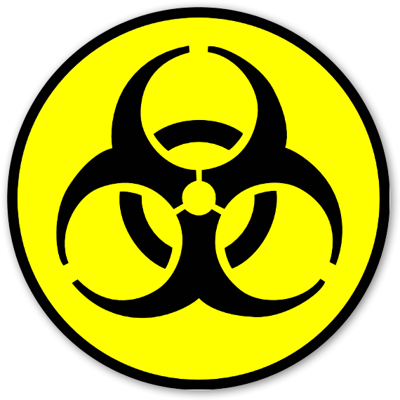 Biohazard Yellow With Black Sticker - Biohazard Symbol (600x600), Png Download