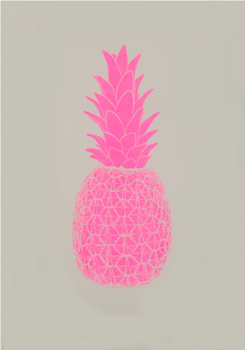 Marke Newton Poster Pink Pina - Marke Newton Risographie Print Pina Black A3 (960x720), Png Download