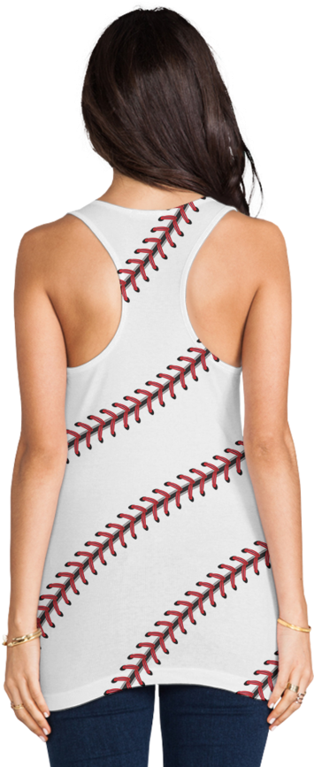 Baseball Stitch Racerback Tank Top - Baseball (740x895), Png Download