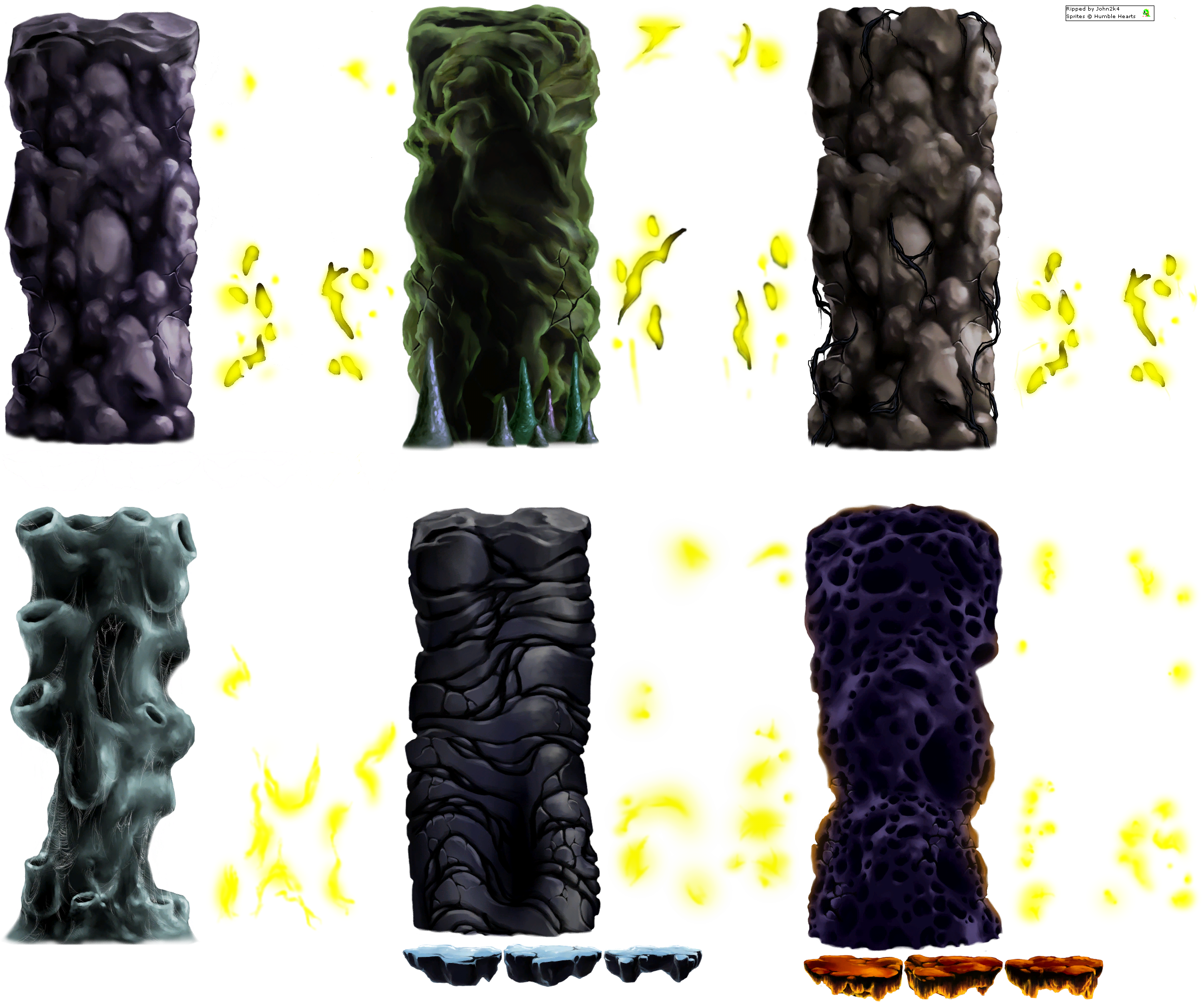 Click For Full Sized Image Stone Pillars - Dust And Elysian Tail Sprites (2402x1999), Png Download