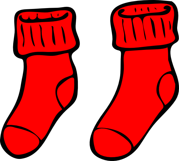 Sock Clipart At Getdrawings - Clip Art Red Socks (600x539), Png Download