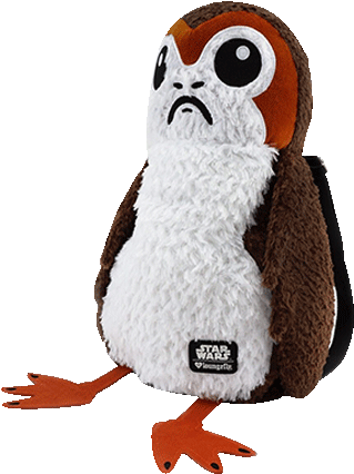 Porg Full Body Loungefly Plush Backpack - Star Wars Episode Viii Cookie Jar With Sound Porg (1000x448), Png Download