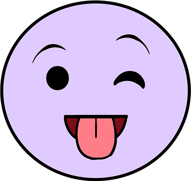 How To Draw Tongue Out Emoji - Smiley Face Clip Art (680x678), Png Download