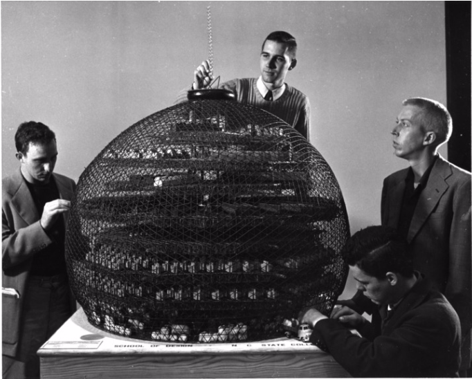 Design Students In Buckminster Fuller's Class Design - Buckminster Fuller (1078x547), Png Download