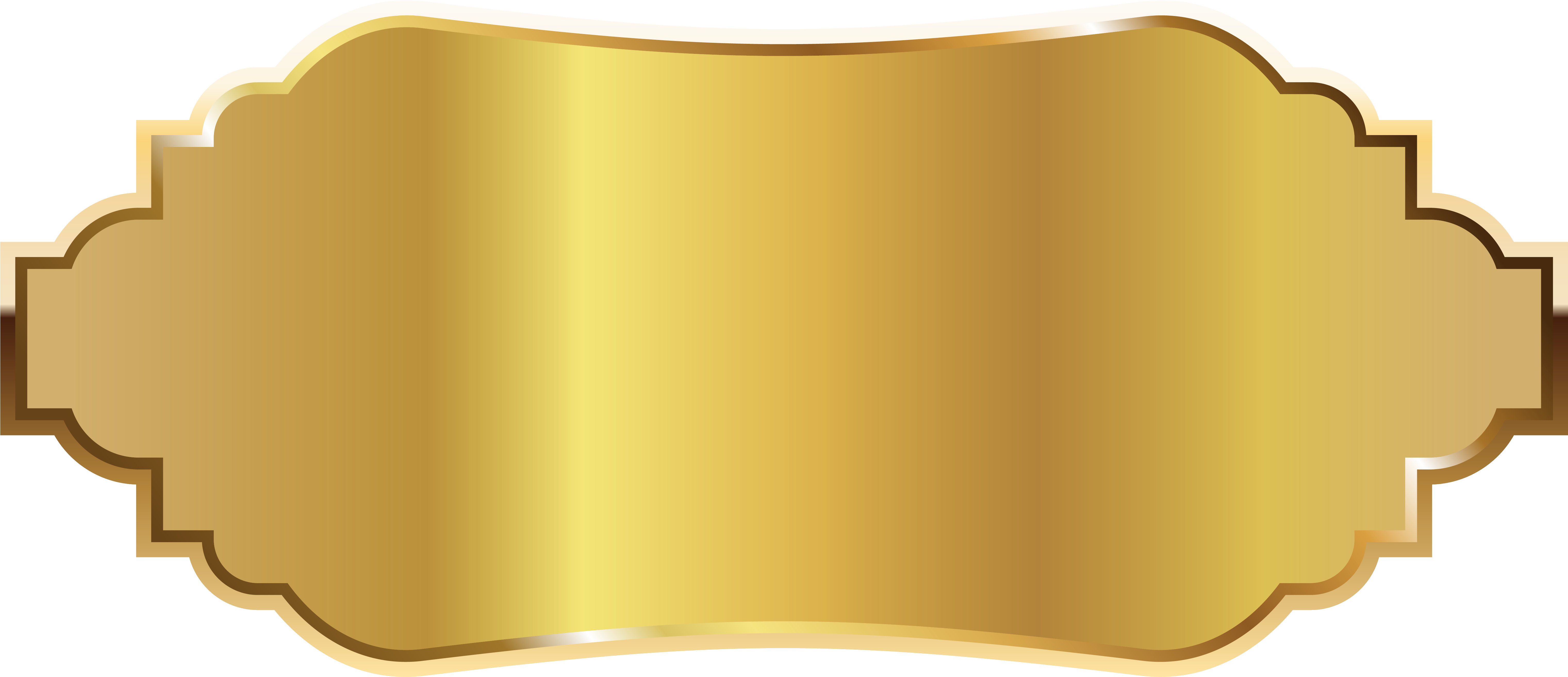 Golden Label Png Clipart Picture - Golden Clipart (6195x2679), Png Download
