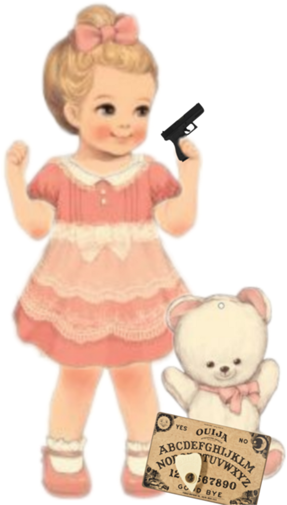 Littlegirl Gun Ouija Ouijaboard Ouijagirl Bear Cute - Careful Of What You Conjure (a Short Story) [book] (1024x1024), Png Download