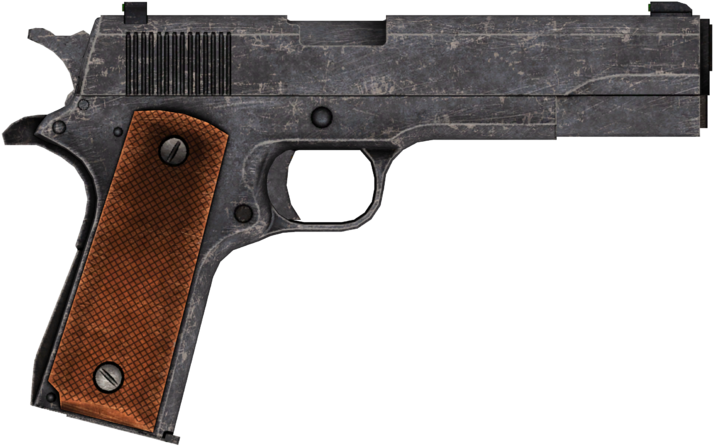 45 Auto Pistol - Fallout New Vegas Silenced .45 (1200x577), Png Download