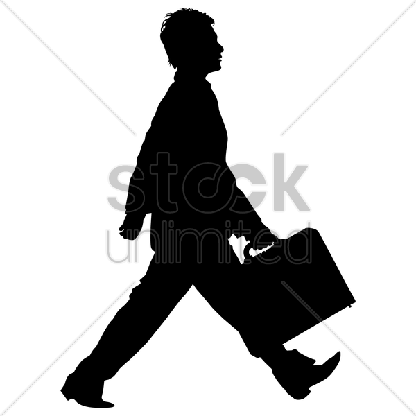 Download Man Walking With Briefcase Clipart Businessperson (600x600), Png Download