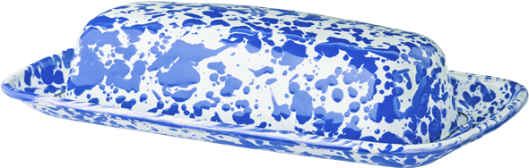 Blue Splatter Butter Dish - Serving Tray (600x600), Png Download