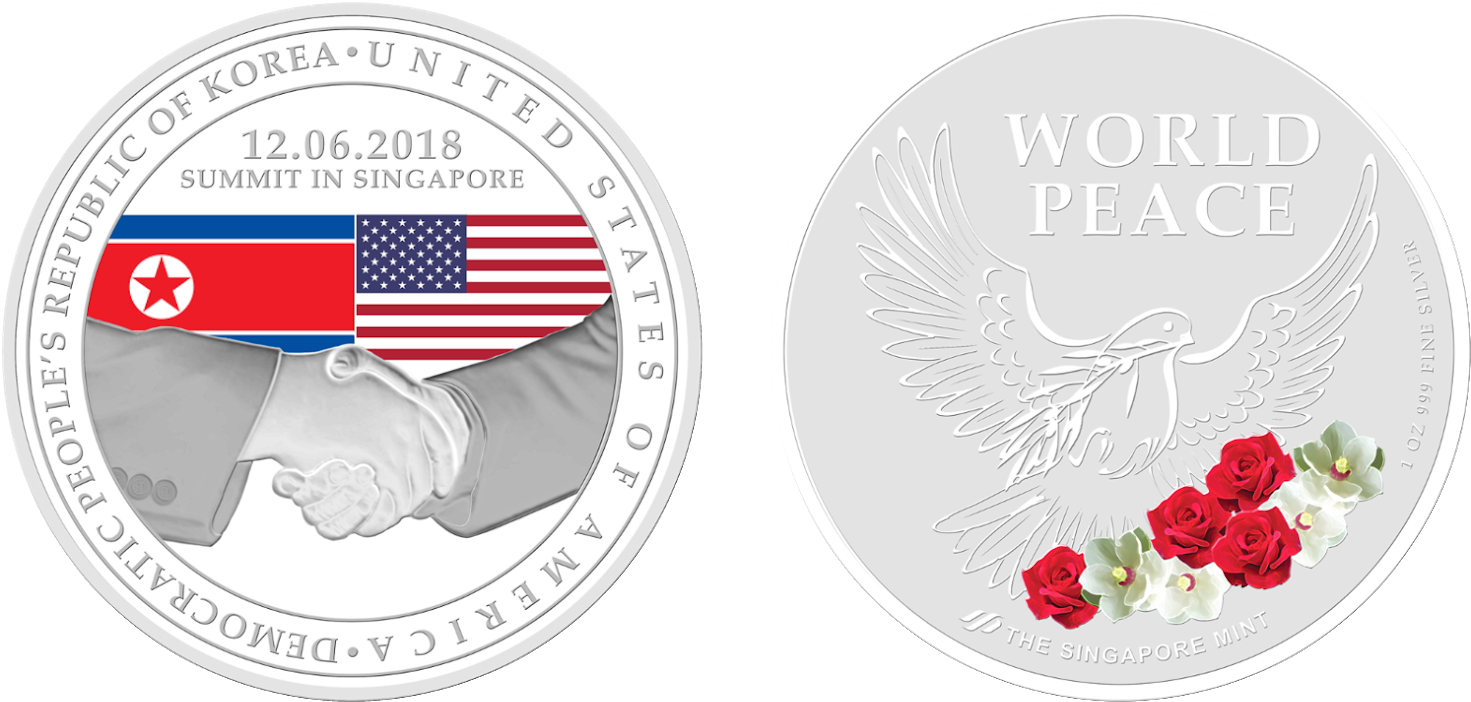 Commemorative Medallions By The Singapore Mint - Singapore Mint Trump Kim Coin (1600x771), Png Download