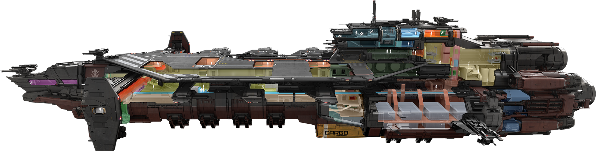 Turrets - Star Citizen Drake Kraken (2000x537), Png Download