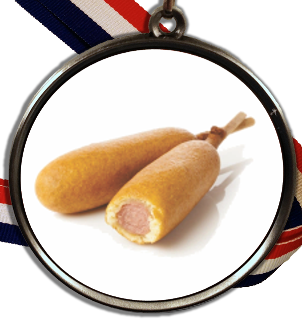 Corn Dogs Logo Medal - Organic Corndog On A Stick Pillow Case (600x636), Png Download