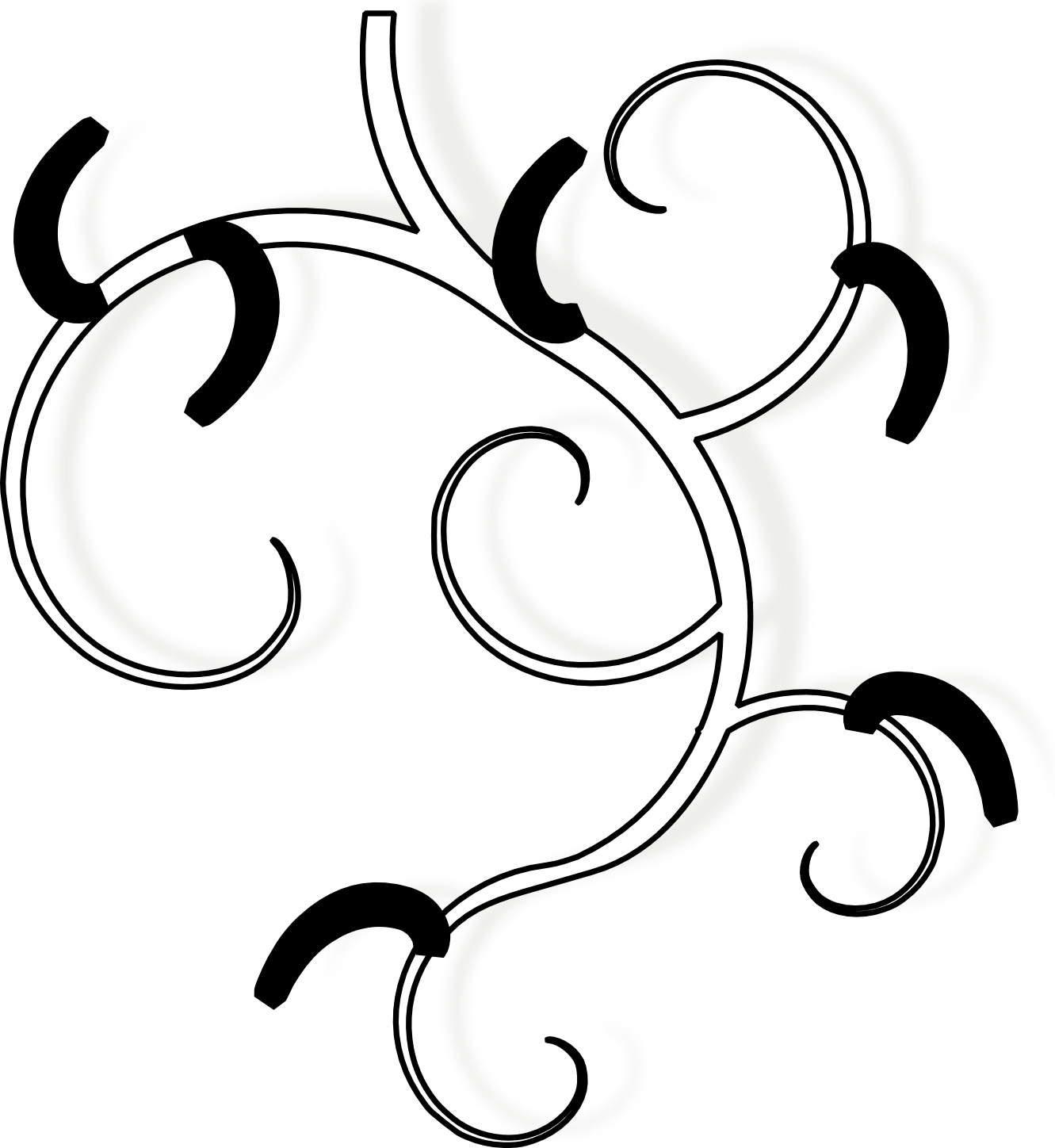 Image Library Library Cool Swirl Designs Black And - Design (1331x1448), Png Download