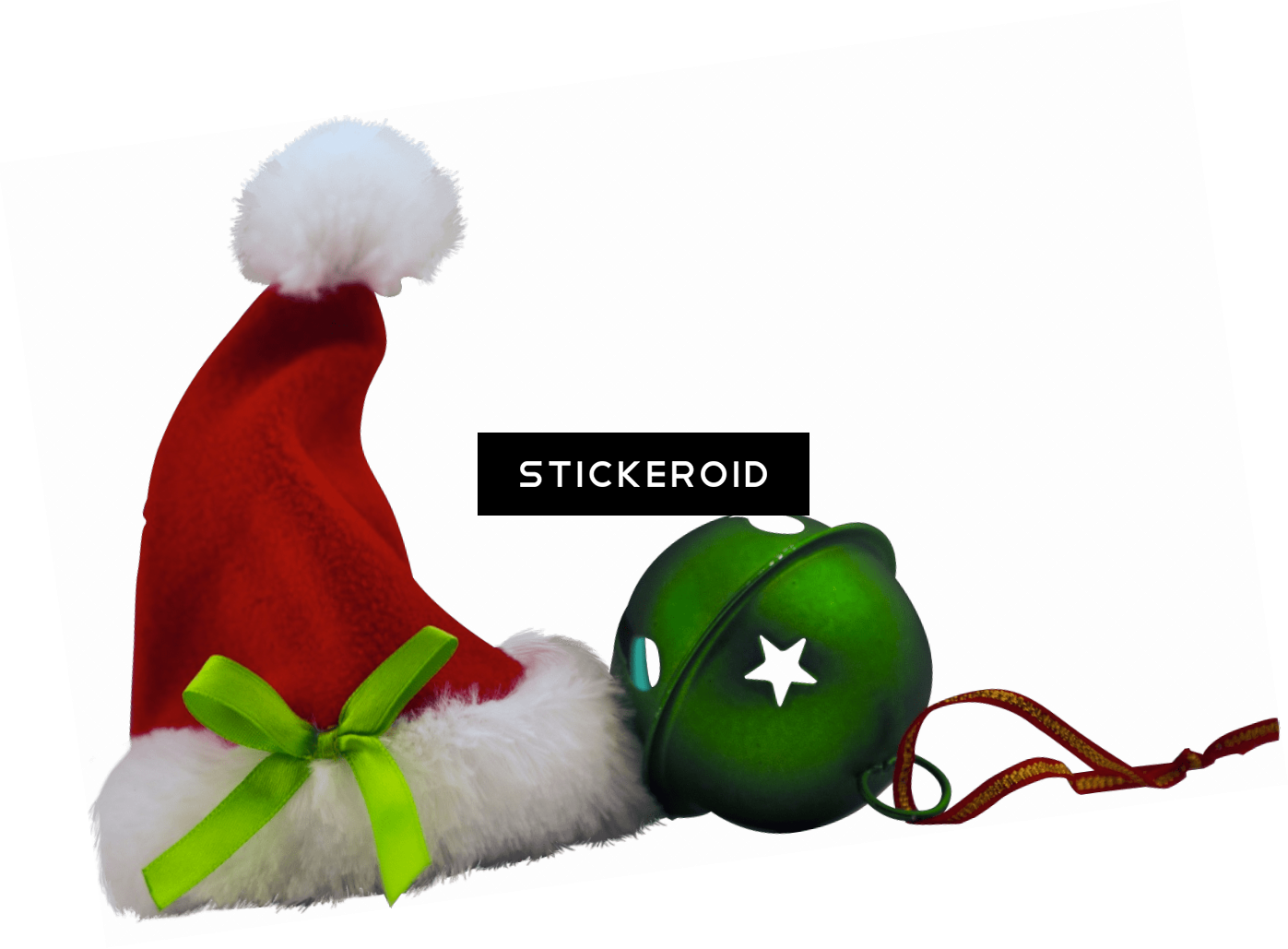 Christmas Hat And Bell - Christmas (1397x1029), Png Download