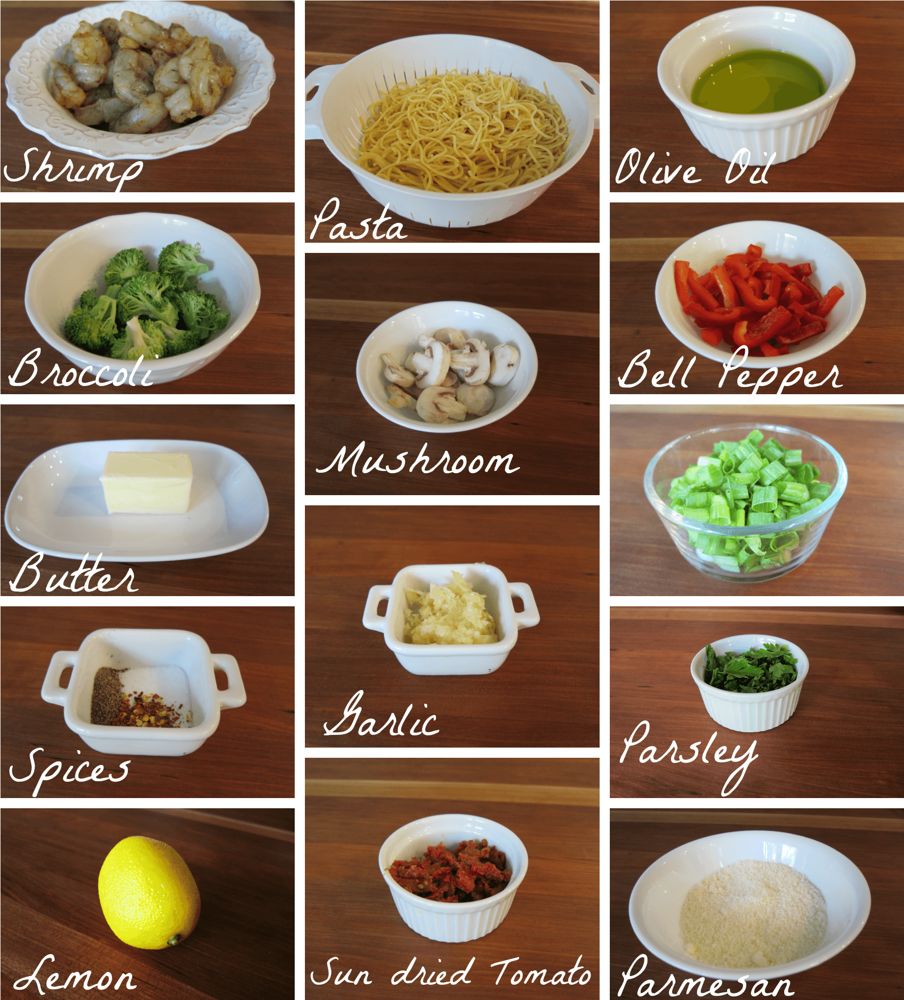 Garlic Shrimp Pasta Ingredients (1812x2000), Png Download