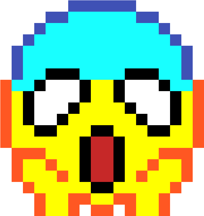 Shock Emoji-ading's Pixel Arts - Pixel Art Baldi's Basics (1184x1184), Png Download