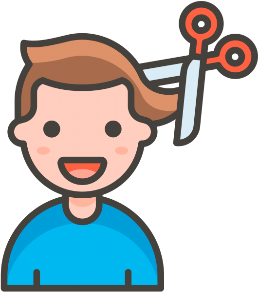 Man Getting Haircut Emoji - Icon Corte De Cabelo Png (866x650), Png Download