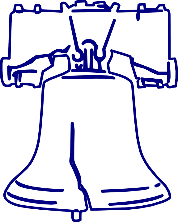 Bell - Liberty - Clip Art Liberty Bell (576x720), Png Download