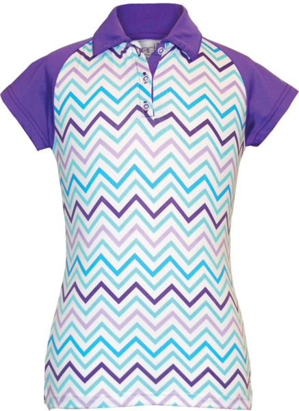Garb Girl's Pippa Chevron Print Polo - Clothing (437x600), Png Download