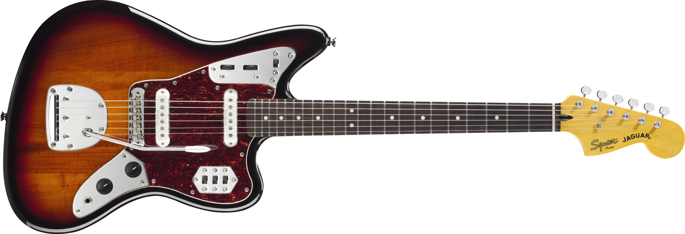 Squier Vintage Modified Jaguar 3 Color Sunburst - Fender Jazzmaster Classic Player Sunburst (2400x821), Png Download