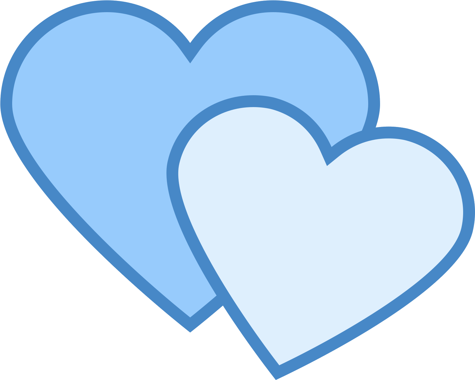 The Icon Shows Two Heart Shapes - Facebook (1600x1600), Png Download