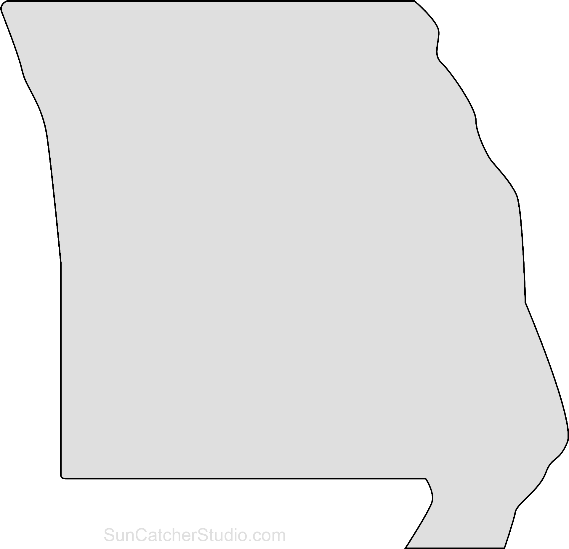 Map Outline, State Outline, Scroll Saw Patterns, Punch - Clip Art (1930x1930), Png Download