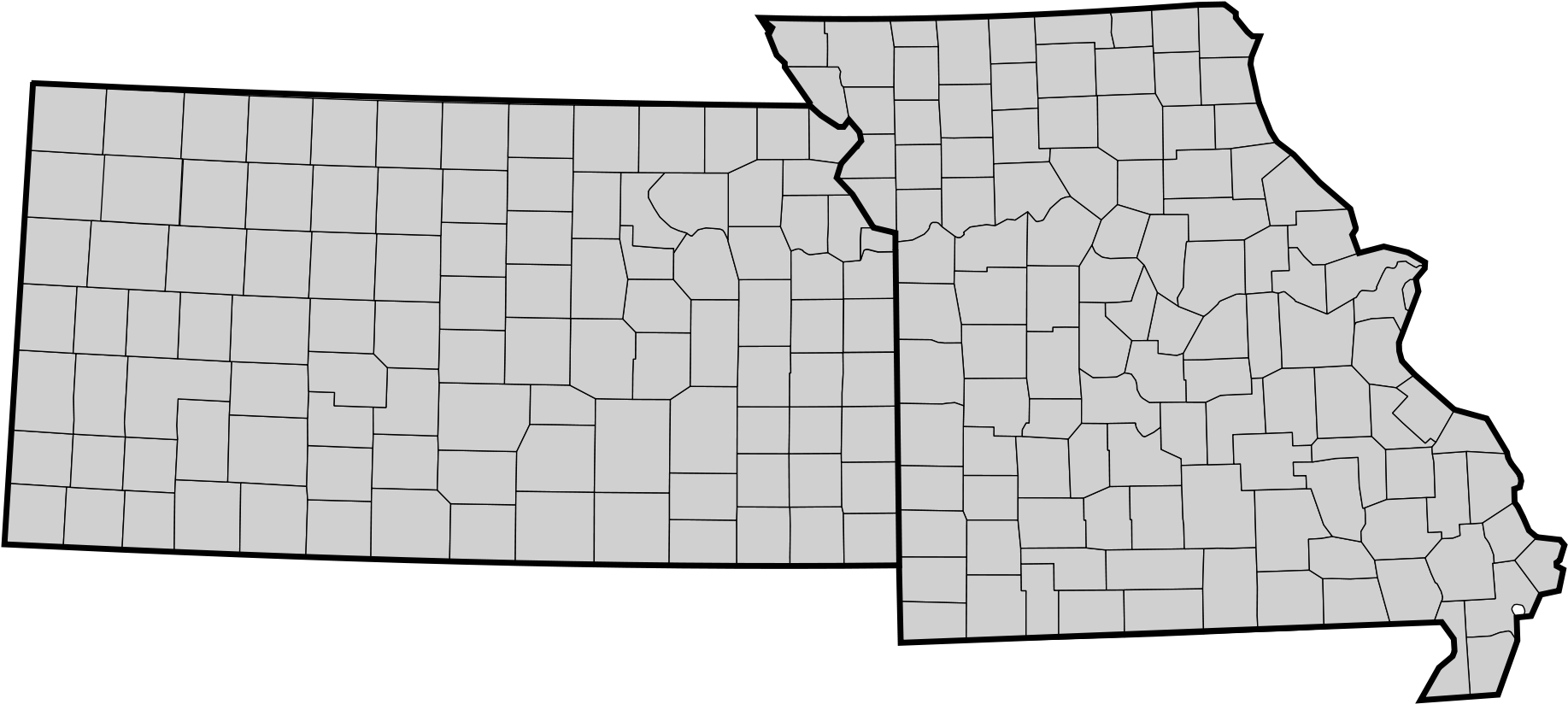 File Ks Mo County Map Svg Wikimedia Commons Rh Commons - Missouri (2000x1379), Png Download