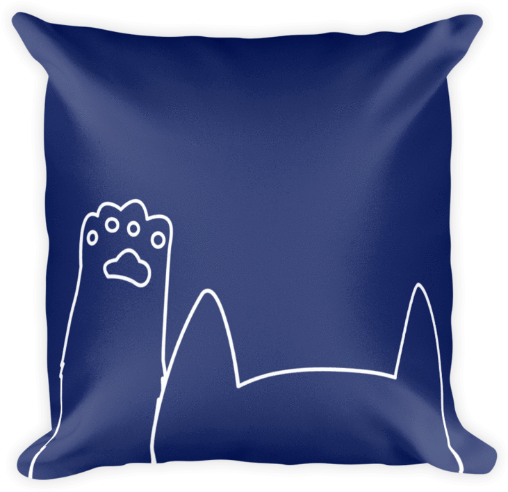 Minimalist Cat Vibrant, Soft And Stylish Square Pillows - Throw Pillow (800x800), Png Download