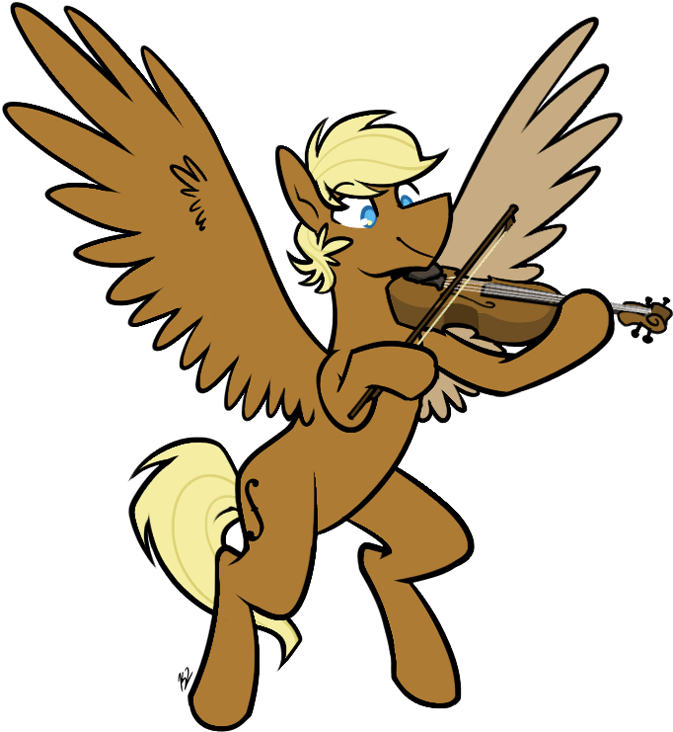 Egophiliac, Bipedal, Commission, Cute, Fiddle, Hoof - Cartoon (681x740), Png Download