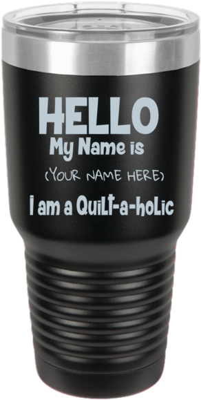 Quiltaholic Personalized 30oz Ringneck Tumbler - Polar Camel Black 30oz (600x600), Png Download