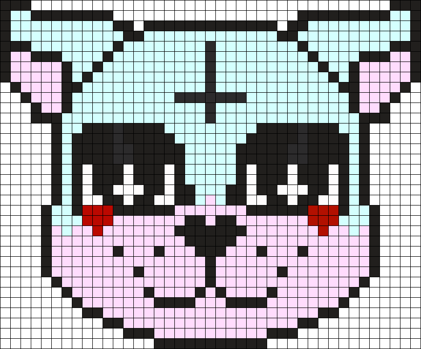 Upside Down Crss Pastel Goth Cat Perler Perler Bead - Bead (862x715), Png Download