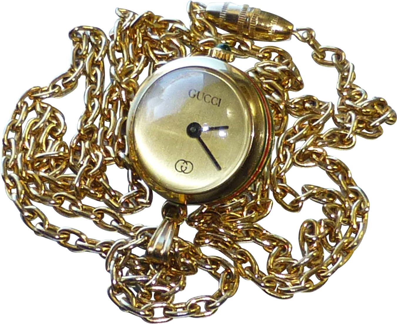 Vintage Gucci Red And Green Banded Ball Watch Pendant (1350x1350), Png Download