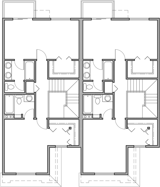 Two Story Duplex House Plans, 2 Bedroom Duplex House - House (513x600), Png Download