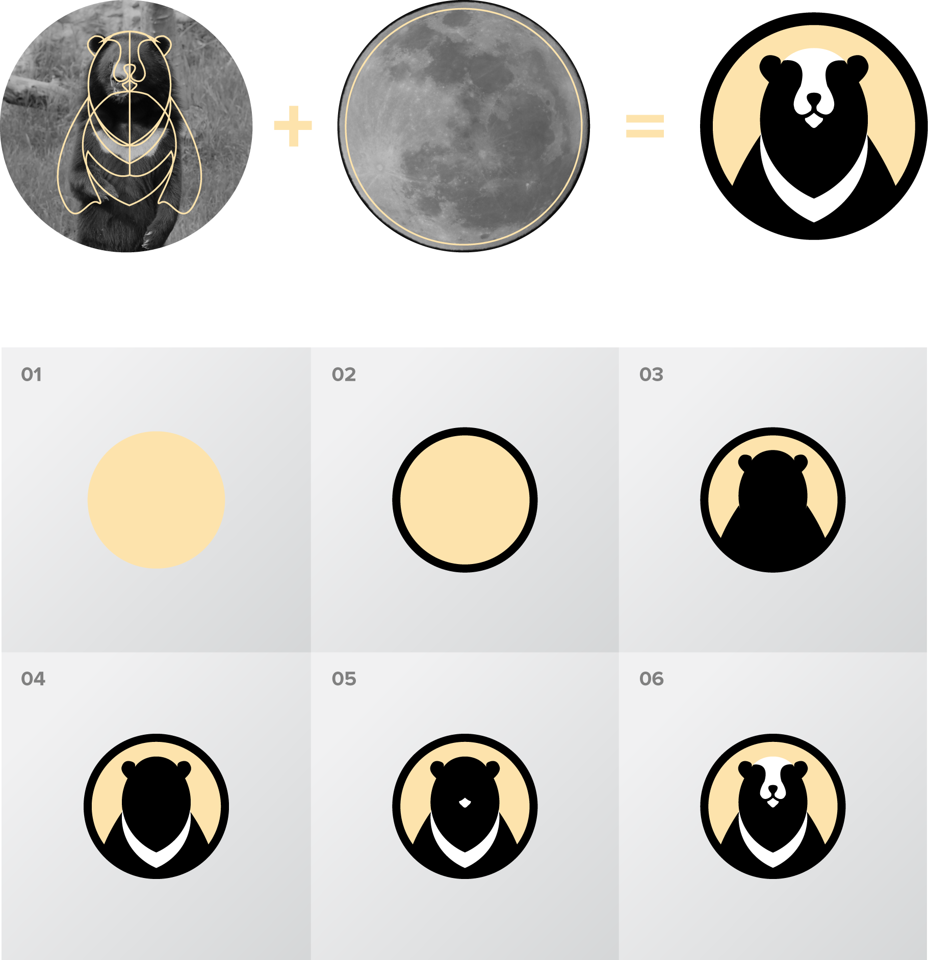 Moon Bear Design Studio Logo Construction - Design (1820x1884), Png Download