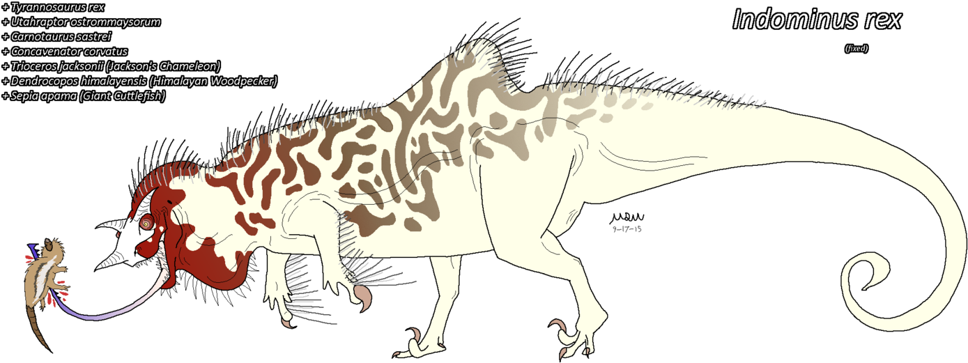 Png Stock Fixed By Matthewonart On - Spinosaurus And Indominus Rex (1420x563), Png Download