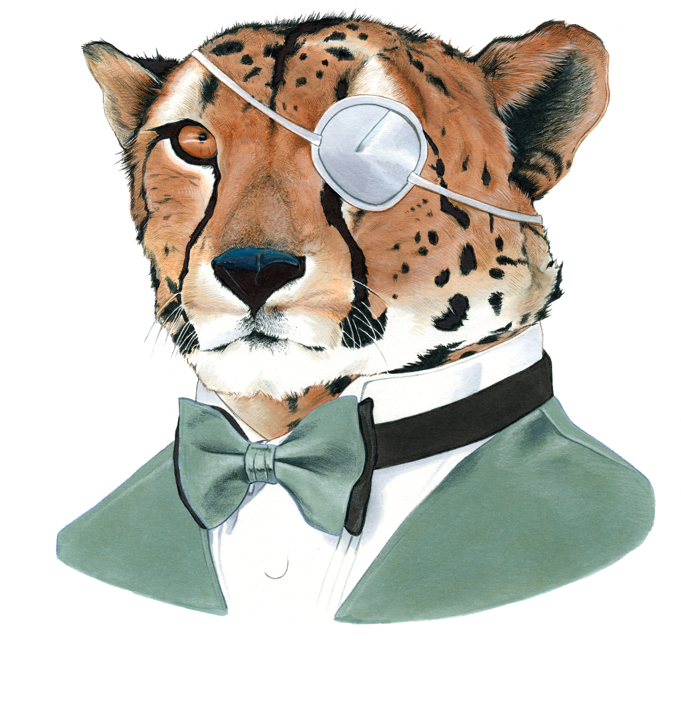 Tattly Cheetah Berkley Illustration 00 V=1532013142 (3000x3000), Png Download