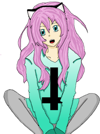 Pastel Goth Girl - Cartoon (330x440), Png Download