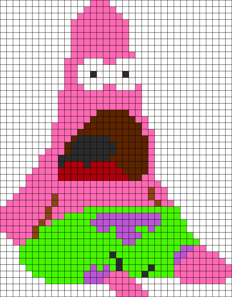 Download Face Melted Patrick Patrick Pixel Art Grid Png Image With No Background Pngkey Com