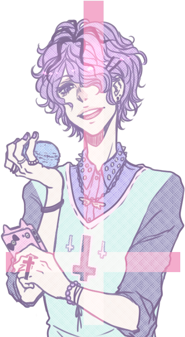 Ραѕтєℓ Gσтн † Boy ^u^ ♥♥ - Pastel Anime Boy Drawing (419x721), Png Download