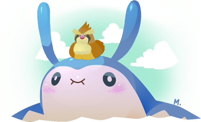 E621 Ambiguous Gender Avian Blush Mantine Nintendo - Cartoon (800x520), Png Download