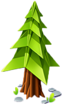 Origami Tree - Fantasy Forest Story (374x374), Png Download