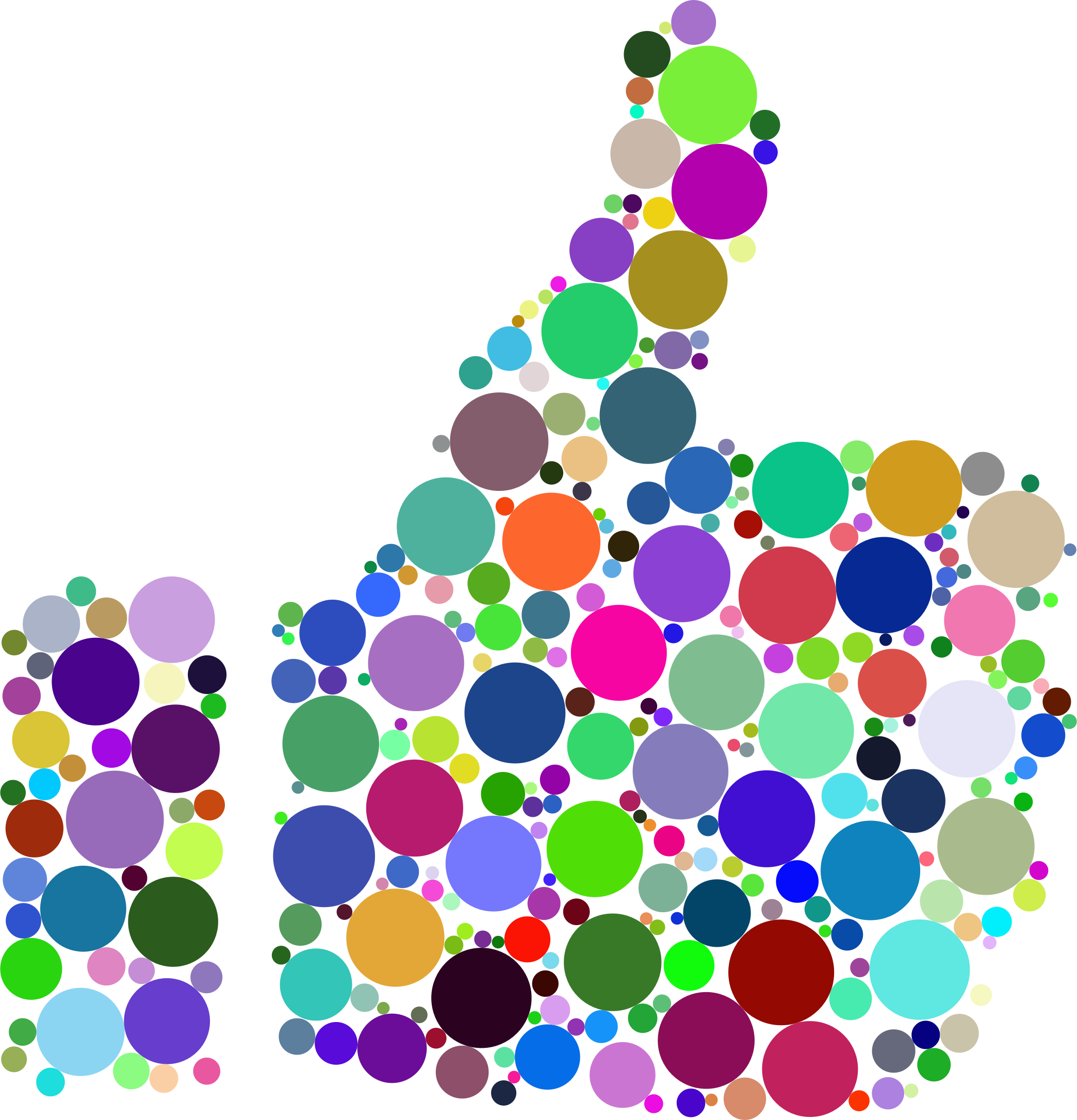 This Free Icons Png Design Of Colorful Thumbs Up Circles (2088x2172), Png Download